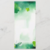 St. Patrick's Day groene waterverf bruiloft menu (Achterkant)