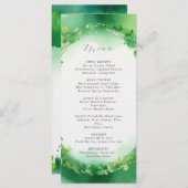 St. Patrick's Day groene waterverf bruiloft menu (Voorkant / Achterkant)