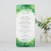 St. Patrick's Day groene waterverf bruiloft menu (Staand voorkant)