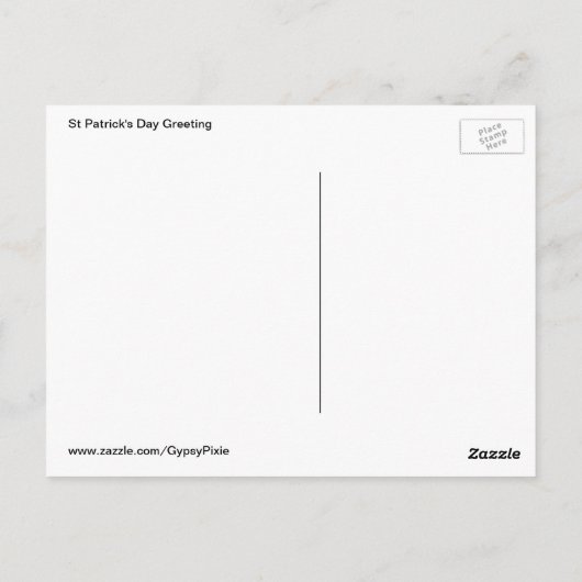 St. Patrick's Day Groeten Briefkaart (Achterkant)