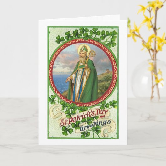 St. Patrick's Day Groeten Religieus Kaart (Gele Bloem)