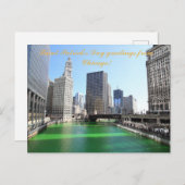 St Patrick's Day groeten uit Chicago postkaart (Voorkant / Achterkant)