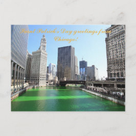 St Patrick's Day groeten uit Chicago postkaart