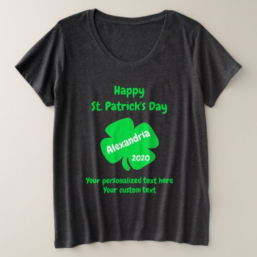 St Patrick's Day Grote Maat T-shirt (Design voorkant)