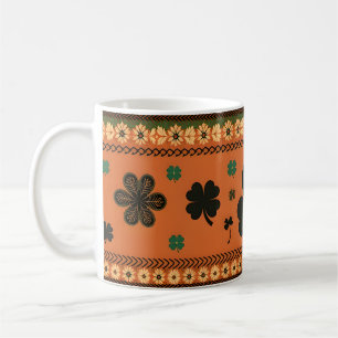 St. Patrick's Day Grote Shamrocks en bloemen Koffiemok