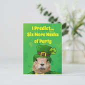 St. Patrick's Day Groundhog Party Animal Briefkaart (Staand voorkant)