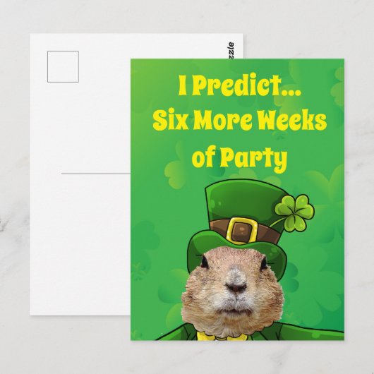 St. Patrick's Day Groundhog Party Animal Briefkaart (Voorkant / Achterkant)