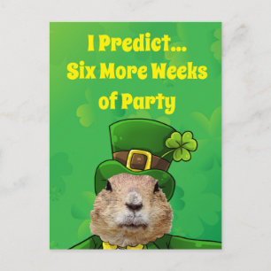 St. Patrick's Day Groundhog Party Animal Briefkaart