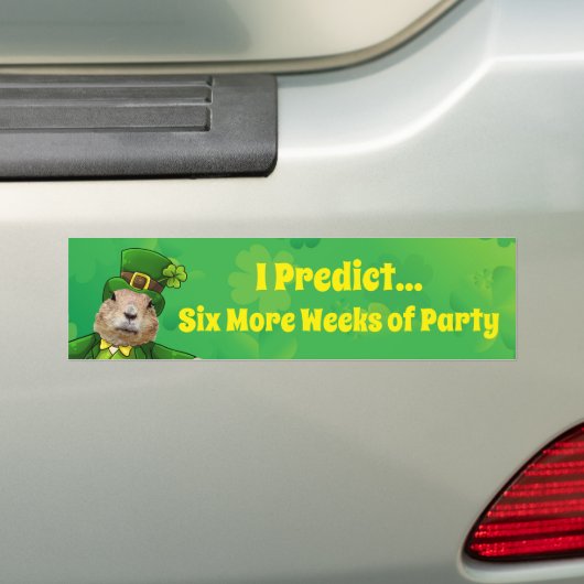 St. Patrick's Day Groundhog Party Animal Bumpersticker (Op auto)
