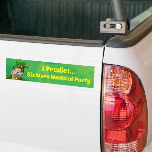 St. Patrick's Day Groundhog Party Animal Bumpersticker (Op Truck)