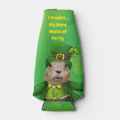 St. Patrick's Day Groundhog Party Animal Flesjeskoeler (Voorkant)