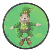 St. Patrick's Day Groundhog Party Animal Hockey Puck (Voorkant)
