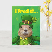St. Patrick's Day Groundhog Party Animal Kaart (Gele Bloem)