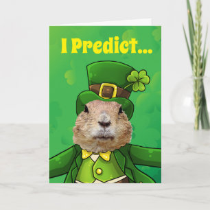St. Patrick's Day Groundhog Party Animal Kaart
