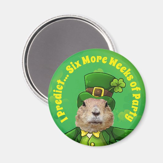 St. Patrick's Day Groundhog Party Animal Magneet (Voorkant / Achterkant)
