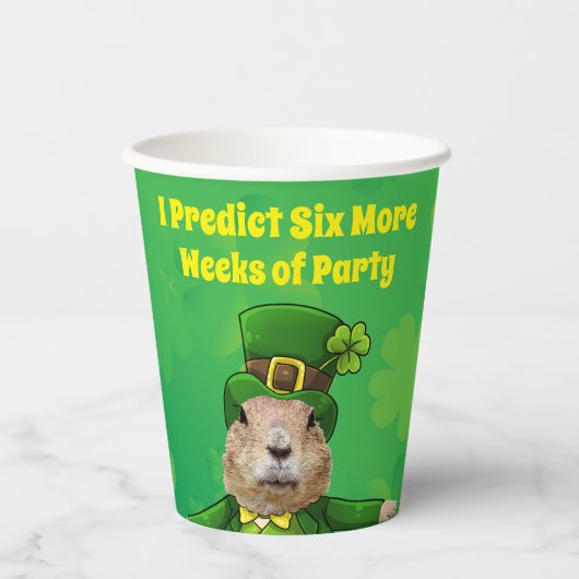 St. Patrick's Day Groundhog Party Animal Papieren Bekers (Voorkant)