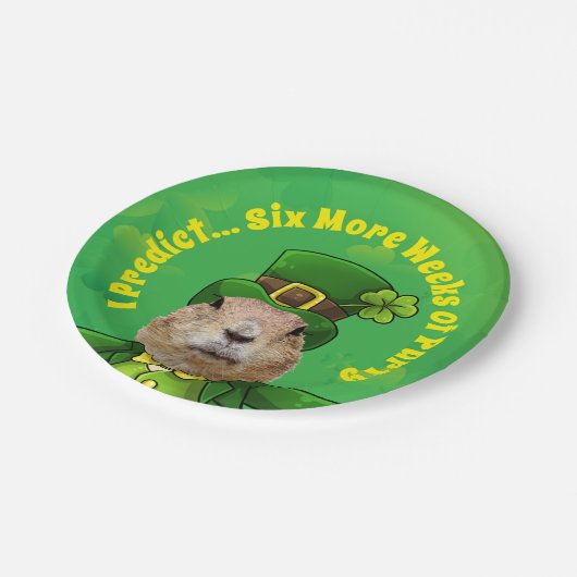 St. Patrick's Day Groundhog Party Animal Papieren Bordje (Gekanteld)