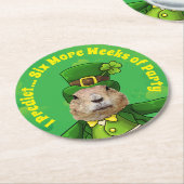 St. Patrick's Day Groundhog Party Animal Ronde Kartonnen Onderzetter (Gebogen)