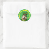 St. Patrick's Day Groundhog Party Animal Ronde Sticker (Tas)