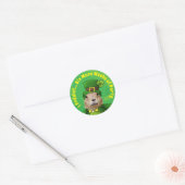 St. Patrick's Day Groundhog Party Animal Ronde Sticker (Envelop)