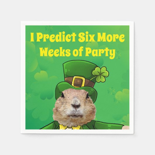St. Patrick's Day Groundhog Party Animal Servet (Voorkant)