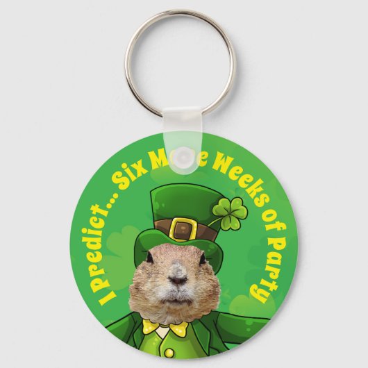 St. Patrick's Day Groundhog Party Animal Sleutelhanger (Voorkant)