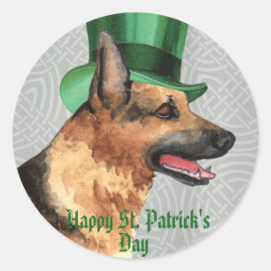 St. Patrick's Day GSD Ronde Sticker
