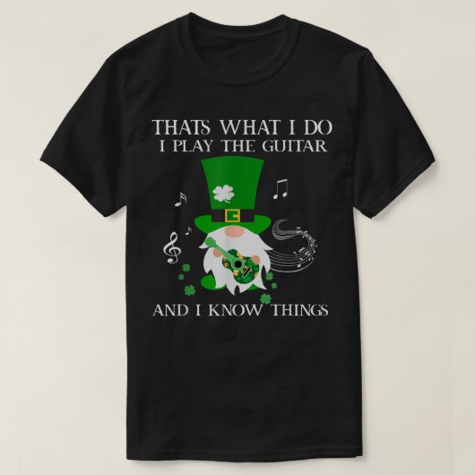 St Patricks Day Guitar for Men Women Music Funny G T-shirt (Design voorkant)