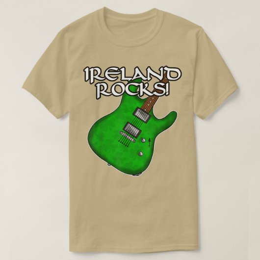 St Patricks Day Guitar Ireland Rocks Electric Guit T-shirt (Design voorkant)