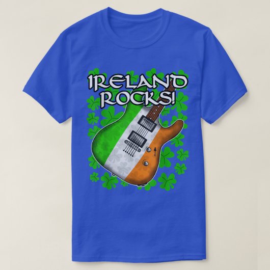 St Patricks Day Guitar Irish Flag Ireland Rocks Gu T-shirt (Design voorkant)