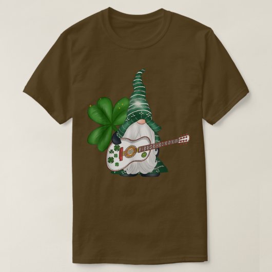 St Patricks Day Guitar Music Funny Gnomes T-shirt (Design voorkant)
