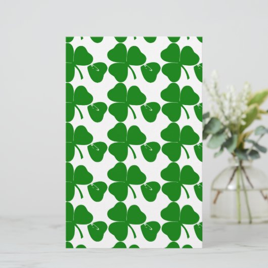 St Patrick's Day - haal Lucky 3 + 1 bladeren = 4 Briefpapier (Staand voorkant)