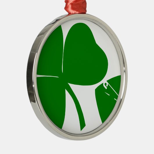 St Patrick's Day - haal Lucky 3 + 1 bladeren = 4 Metalen Ornament (Rechts)