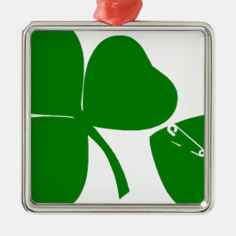 St Patrick's Day - haal Lucky 3 + 1 bladeren = 4 Metalen Ornament