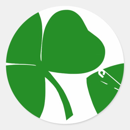 St Patrick's Day - haal Lucky 3 + 1 bladeren = 4 Ronde Sticker (Voorkant)