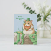 St. Patrick's Day Hamster Postcard Briefkaart (Staand voorkant)