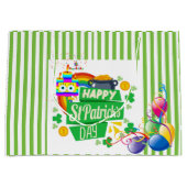 St. Patrick's Day Happy Birthday Gift Bag Groot Cadeauzakje (Voorkant)