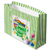 St. Patrick's Day Happy Birthday Gift Bag Groot Cadeauzakje (Achterkant Gekanteld)