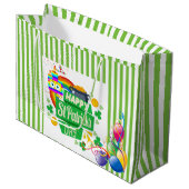 St. Patrick's Day Happy Birthday Gift Bag Groot Cadeauzakje (Voorkant Gekanteld)