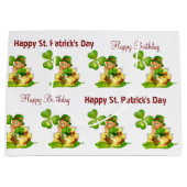 St. Patrick's Day Happy Birthday Gift Bag Groot Cadeauzakje (Voorkant)