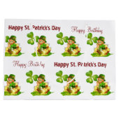 St. Patrick's Day Happy Birthday Gift Bag Groot Cadeauzakje (Achterkant)