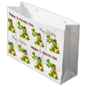 St. Patrick's Day Happy Birthday Gift Bag Groot Cadeauzakje (Voorkant Gekanteld)