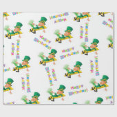 St. Patrick's Day Happy Birthday-inpakpapier Cadeaupapier (Vlak)