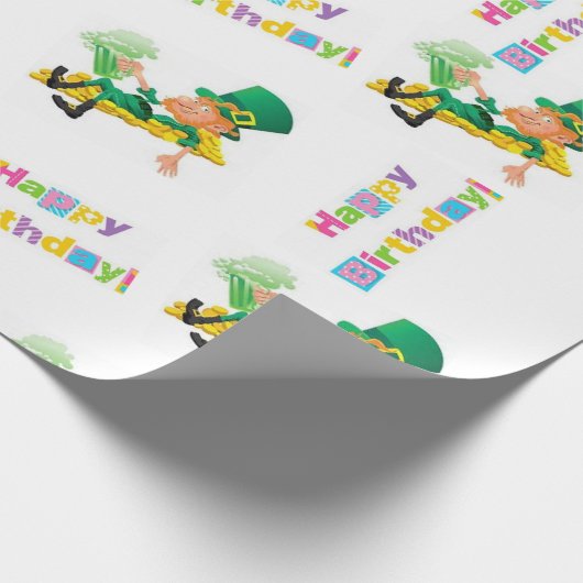 St. Patrick's Day Happy Birthday-inpakpapier Cadeaupapier (Hoek)