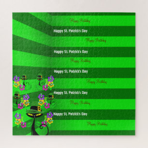 St. Patrick's Day Happy Birthday Jigsaw Puzzle Cat Legpuzzel