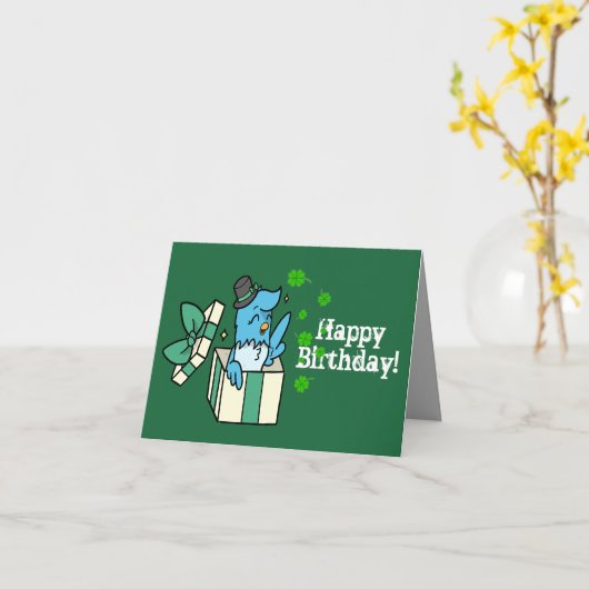 St. Patrick's Day Happy Birthday Kaart (Gele Bloem)