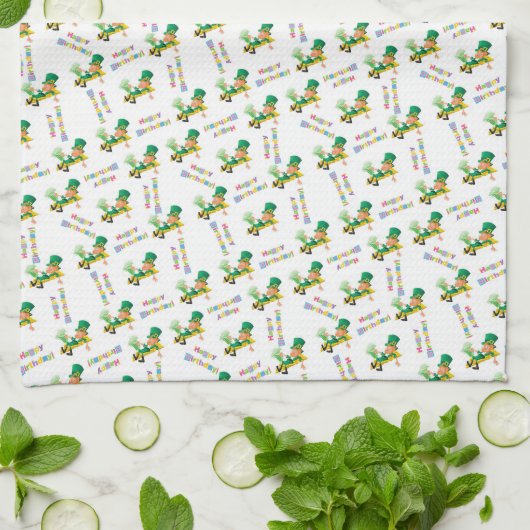 St. Patrick's Day Happy Birthday Keuken Handdoek (Gevouwen)