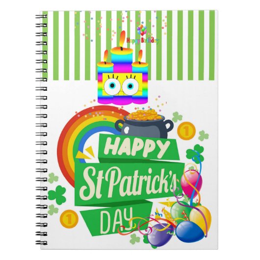 St. Patrick's Day Happy Birthday Notitieboek (Voorkant)