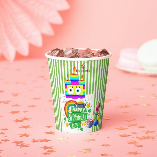 St. Patrick's Day Happy Birthday Paper Cup Papieren Bekers (Insitu)