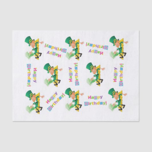 St. Patrick's Day Happy Birthday Tissue Papier (Voorkant)
